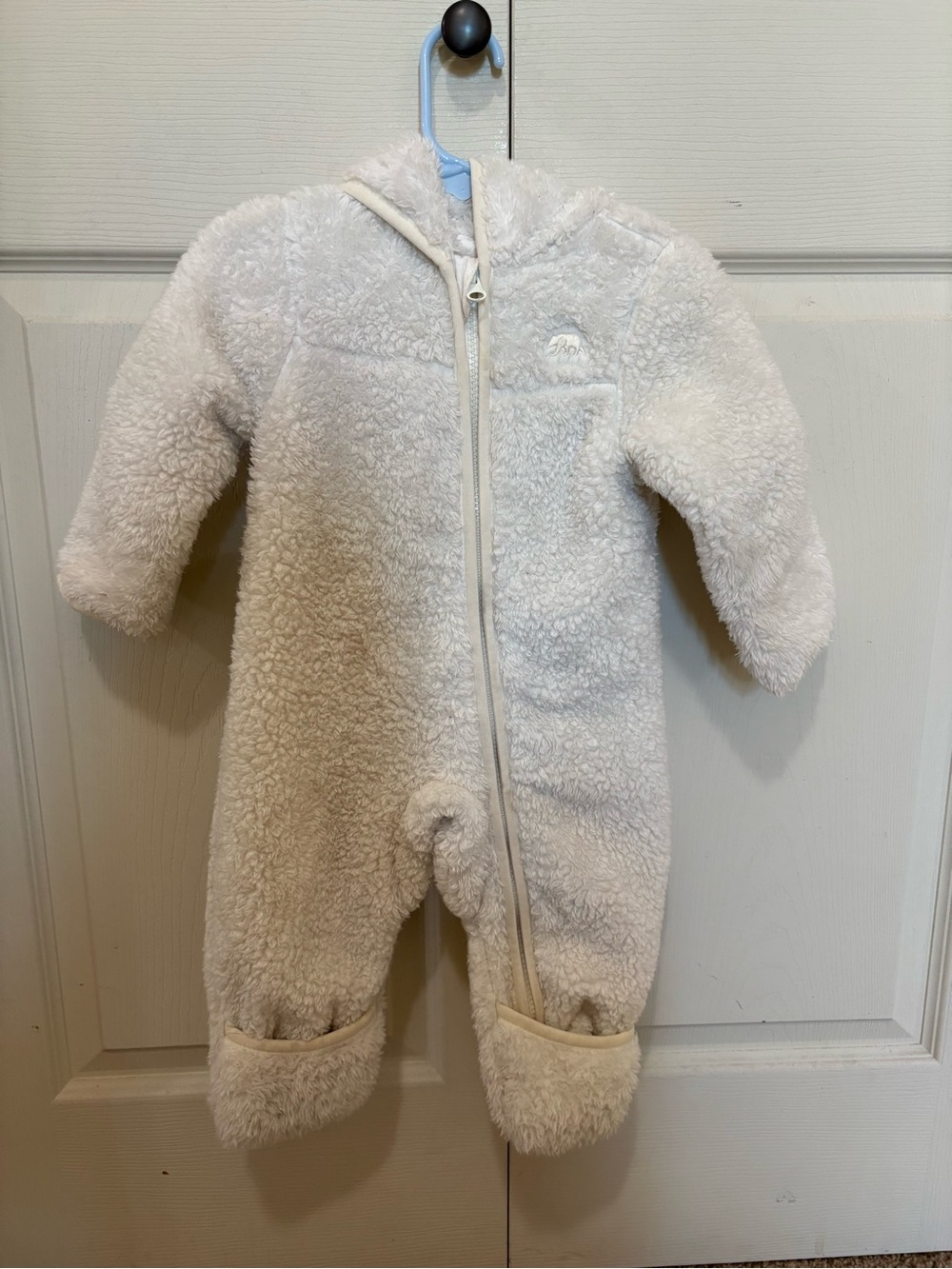 BearPaw Cream Sherpa Hooded Baby One-Piece